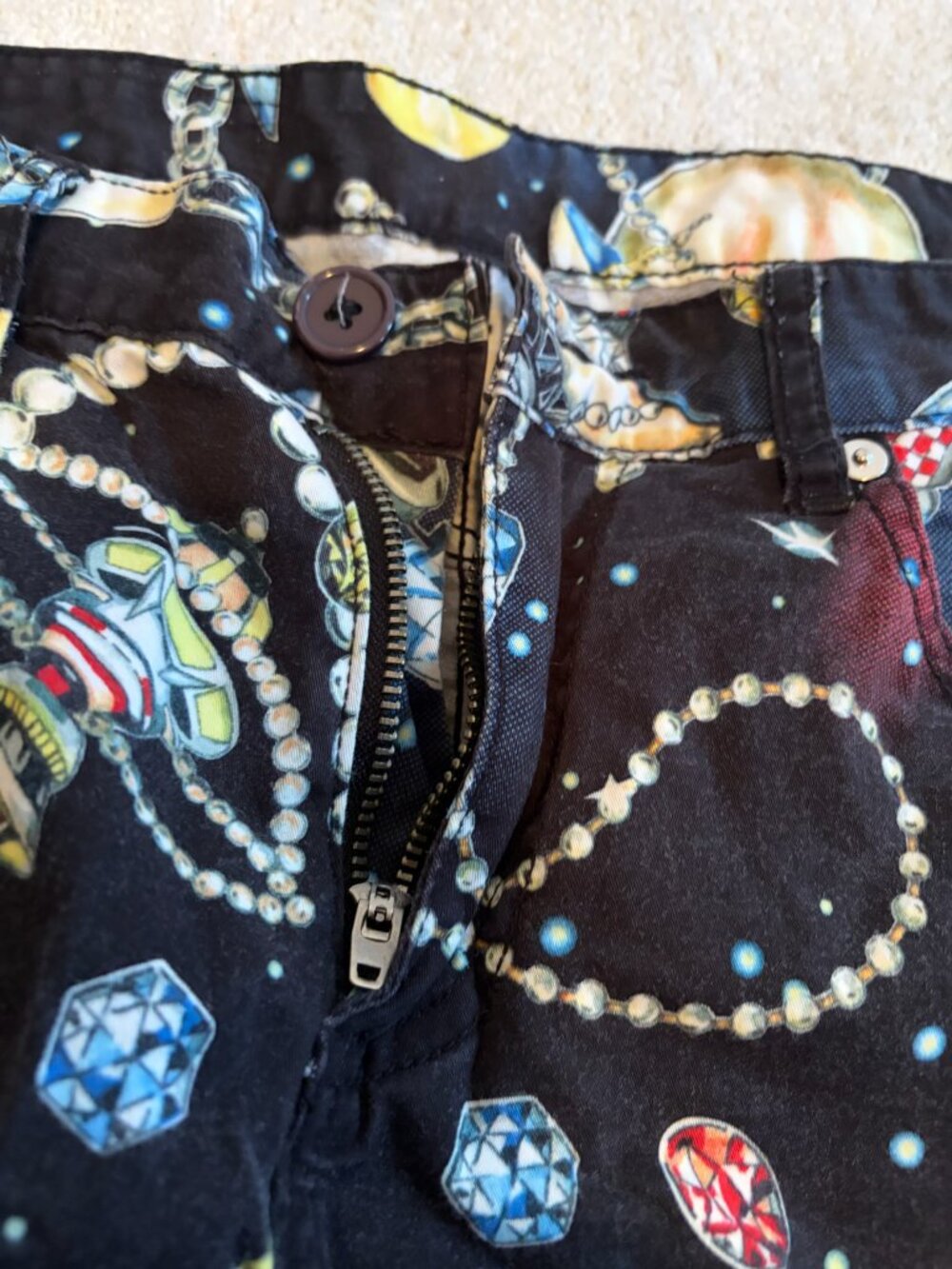 Novelty Space Rocket Print Pants Streetwear Unique - Picture 4 of 4